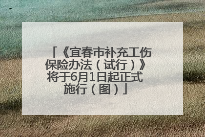 《宜春市补充工伤保险办法（试行）》将于6月1日起正式施行（图）