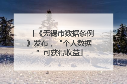 《无锡市数据条例》发布，“个人数据”可获得收益