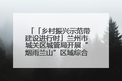 「乡村振兴示范带建设进行时」兰州市城关区城管局开展“烟雨兰山”区域综合整治专项行动