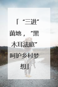 “三进”菌地，“黑木耳法庭”呵护乡村梦想