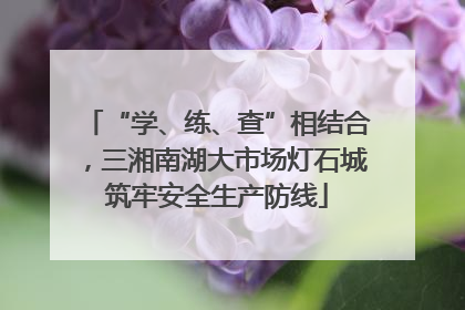 “学、练、查”相结合，三湘南湖大市场灯石城筑牢安全生产防线