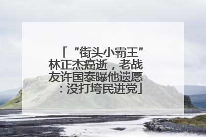 “街头小霸王”林正杰癌逝，老战友许国泰曝他遗愿：没打垮民进党
