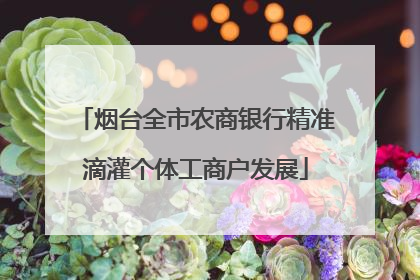 烟台全市农商银行精准滴灌个体工商户发展
