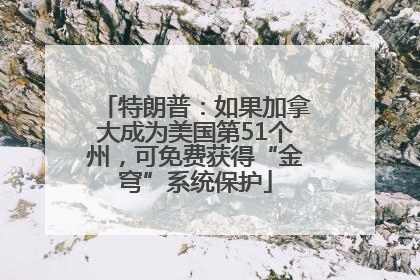 特朗普：如果加拿大成为美国第51个州，可免费获得“金穹”系统保护