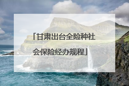 甘肃出台全险种社会保险经办规程