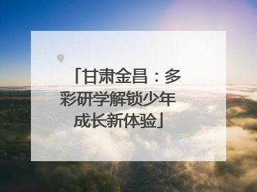 甘肃金昌：多彩研学解锁少年成长新体验