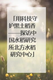 用科技守护黑土稻香——探访中国水稻研究所北方水稻研究中心