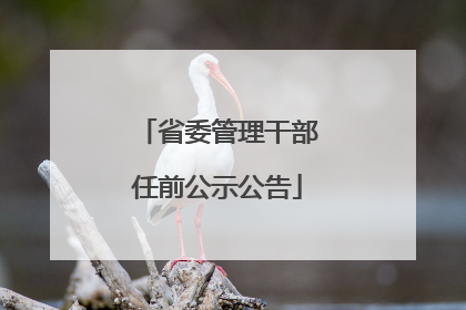 省委管理干部任前公示公告