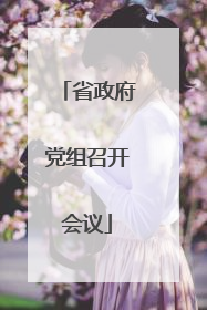 省政府党组召开会议