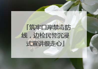 筑牢口岸禁毒防线，边检民警沉浸式宣讲很走心