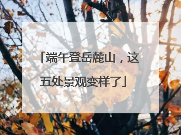 端午登岳麓山，这五处景观变样了