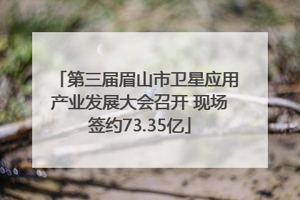 第三届眉山市卫星应用产业发展大会召开 现场签约73.35亿