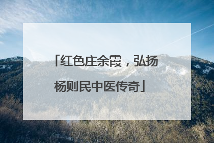 红色庄余霞，弘扬杨则民中医传奇