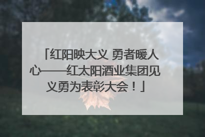 红阳映大义 勇者暖人心——红太阳酒业集团见义勇为表彰大会！