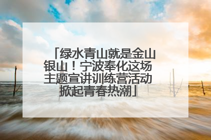 绿水青山就是金山银山！宁波奉化这场主题宣讲训练营活动掀起青春热潮