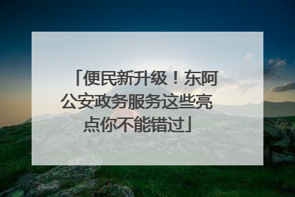 便民新升级！东阿公安政务服务这些亮点你不能错过