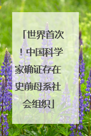 世界首次！中国科学家确证存在史前母系社会组织