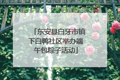 东安县白牙市镇下白鸭社区举办端午包粽子活动