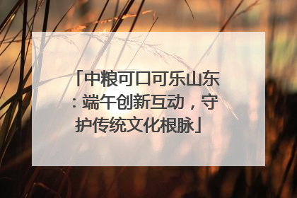 中粮可口可乐山东：端午创新互动，守护传统文化根脉