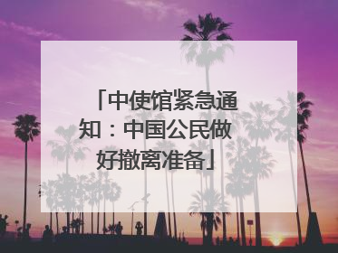 中使馆紧急通知：中国公民做好撤离准备