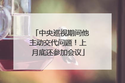 中央巡视期间他主动交代问题！上月底还参加会议