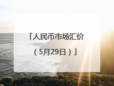 人民币市场汇价（5月29日）