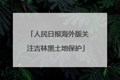 人民日报海外版关注吉林黑土地保护