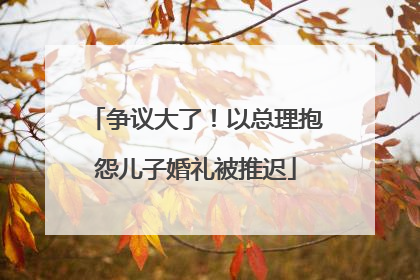 争议大了！以总理抱怨儿子婚礼被推迟