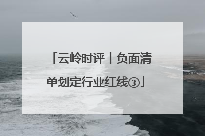云岭时评丨负面清单划定行业红线③