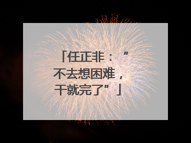 任正非：“不去想困难，干就完了”