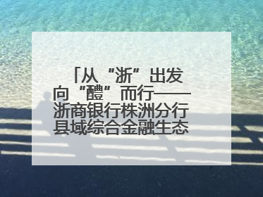 从“浙”出发 向“醴”而行——浙商银行株洲分行县域综合金融生态建设纪实