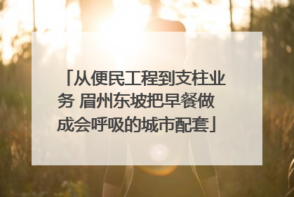 从便民工程到支柱业务 眉州东坡把早餐做成会呼吸的城市配套