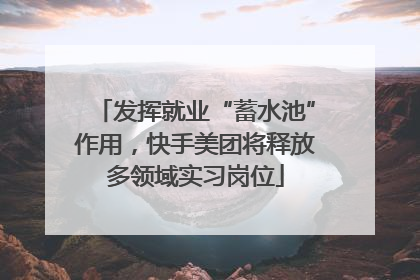 发挥就业“蓄水池”作用，快手美团将释放多领域实习岗位