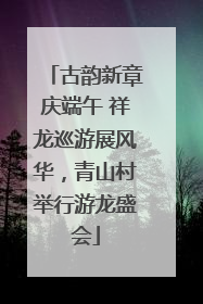 古韵新章庆端午 祥龙巡游展风华，青山村举行游龙盛会