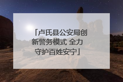卢氏县公安局创新警务模式 全力守护百姓安宁