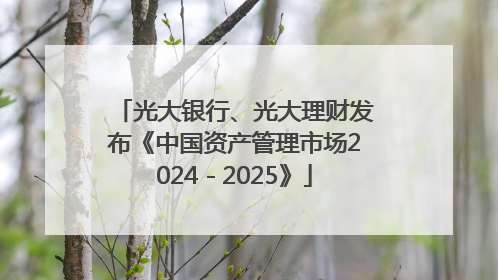 光大银行、光大理财发布《中国资产管理市场2024－2025》