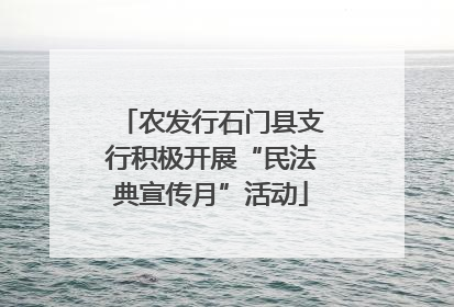 农发行石门县支行积极开展“民法典宣传月”活动