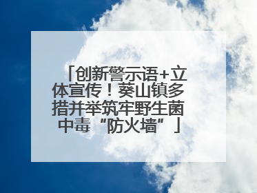 创新警示语+立体宣传！葵山镇多措并举筑牢野生菌中毒“防火墙”