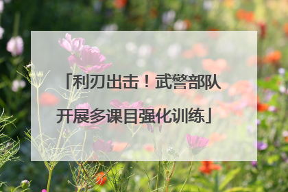 利刃出击！武警部队开展多课目强化训练