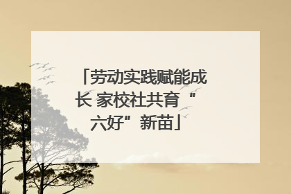 劳动实践赋能成长 家校社共育“六好”新苗
