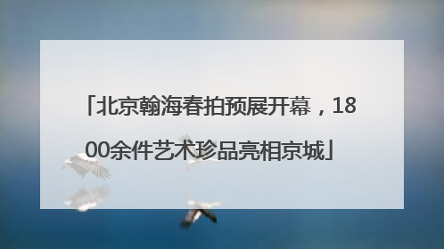 北京翰海春拍预展开幕，1800余件艺术珍品亮相京城