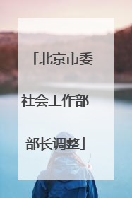 北京市委社会工作部部长调整
