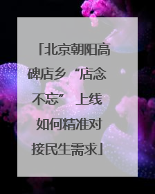 北京朝阳高碑店乡“店念不忘” 上线 如何精准对接民生需求
