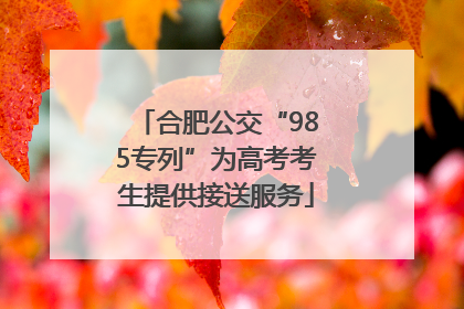 合肥公交“985专列”为高考考生提供接送服务