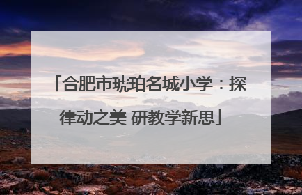 合肥市琥珀名城小学：探律动之美 研教学新思