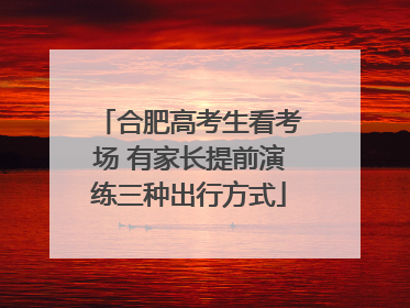 合肥高考生看考场 有家长提前演练三种出行方式