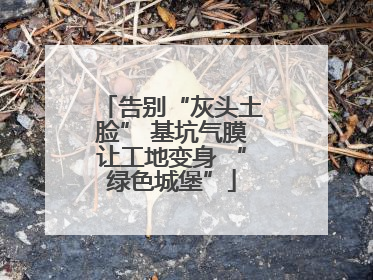 告别“灰头土脸” 基坑气膜让工地变身 “绿色城堡”