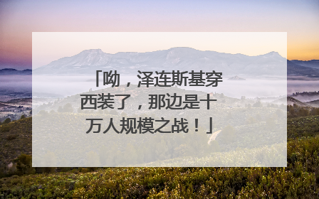 呦，泽连斯基穿西装了，那边是十万人规模之战！