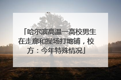 哈尔滨高温一高校男生在走廊和操场打地铺，校方：今年特殊情况