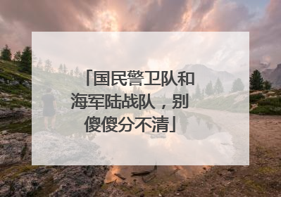 国民警卫队和海军陆战队，别傻傻分不清